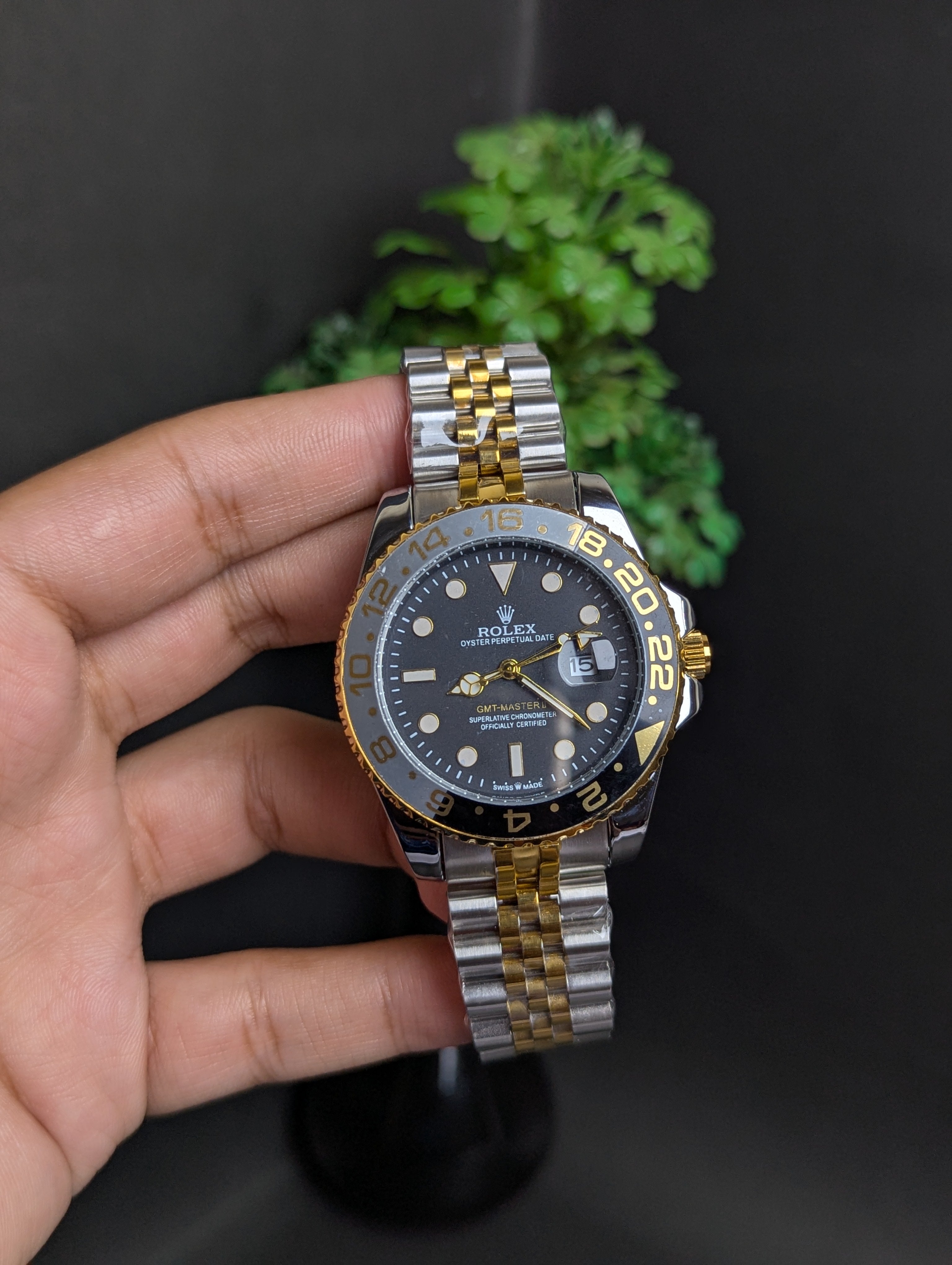 GMT MASTER WATCH – BLACK DIAL | SILVER STAINLESS STEEL
