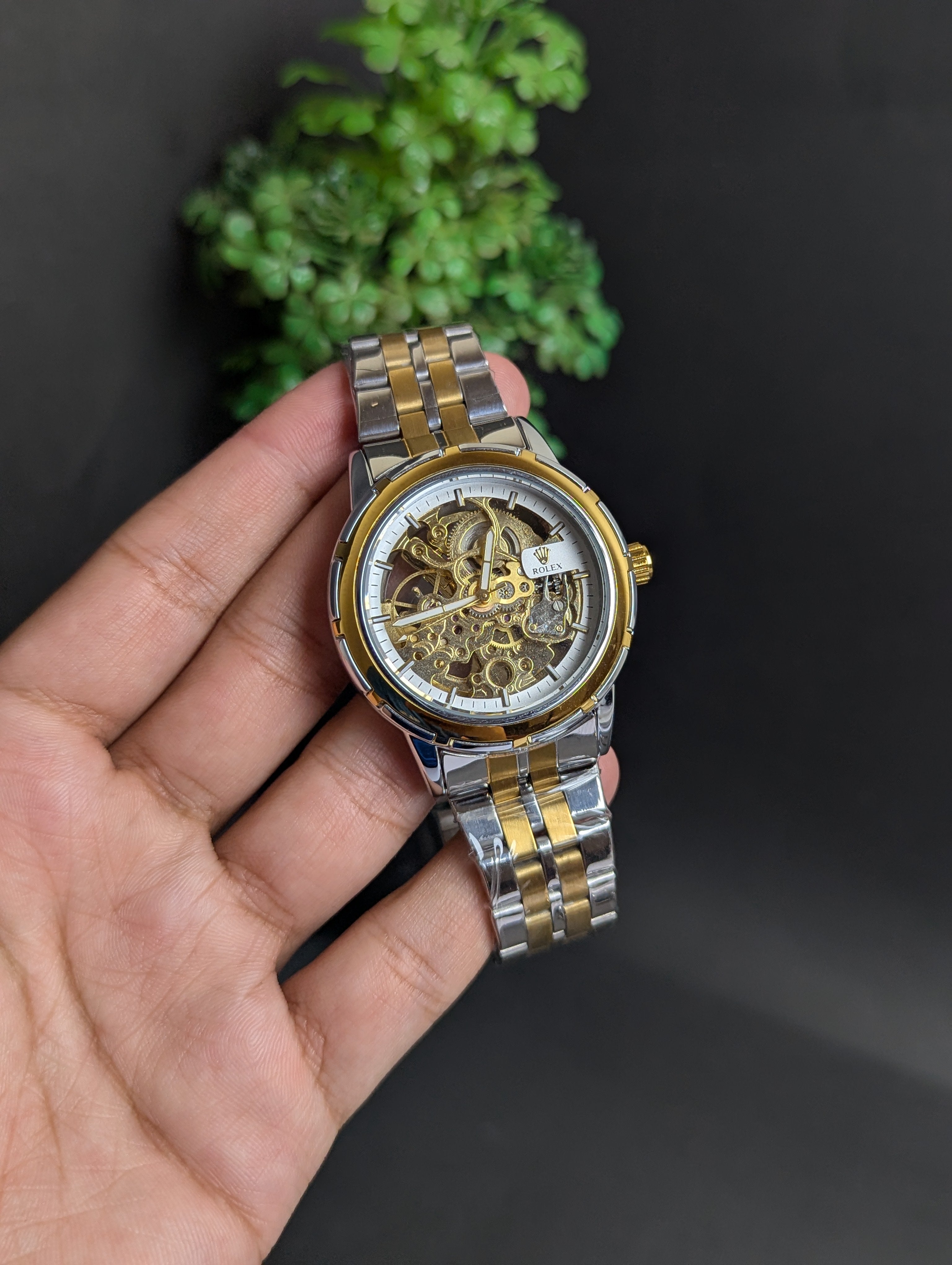 ROLEX SKELETON AUTOMATIC WATCH – TWO-TONE STAINLESS STEEL