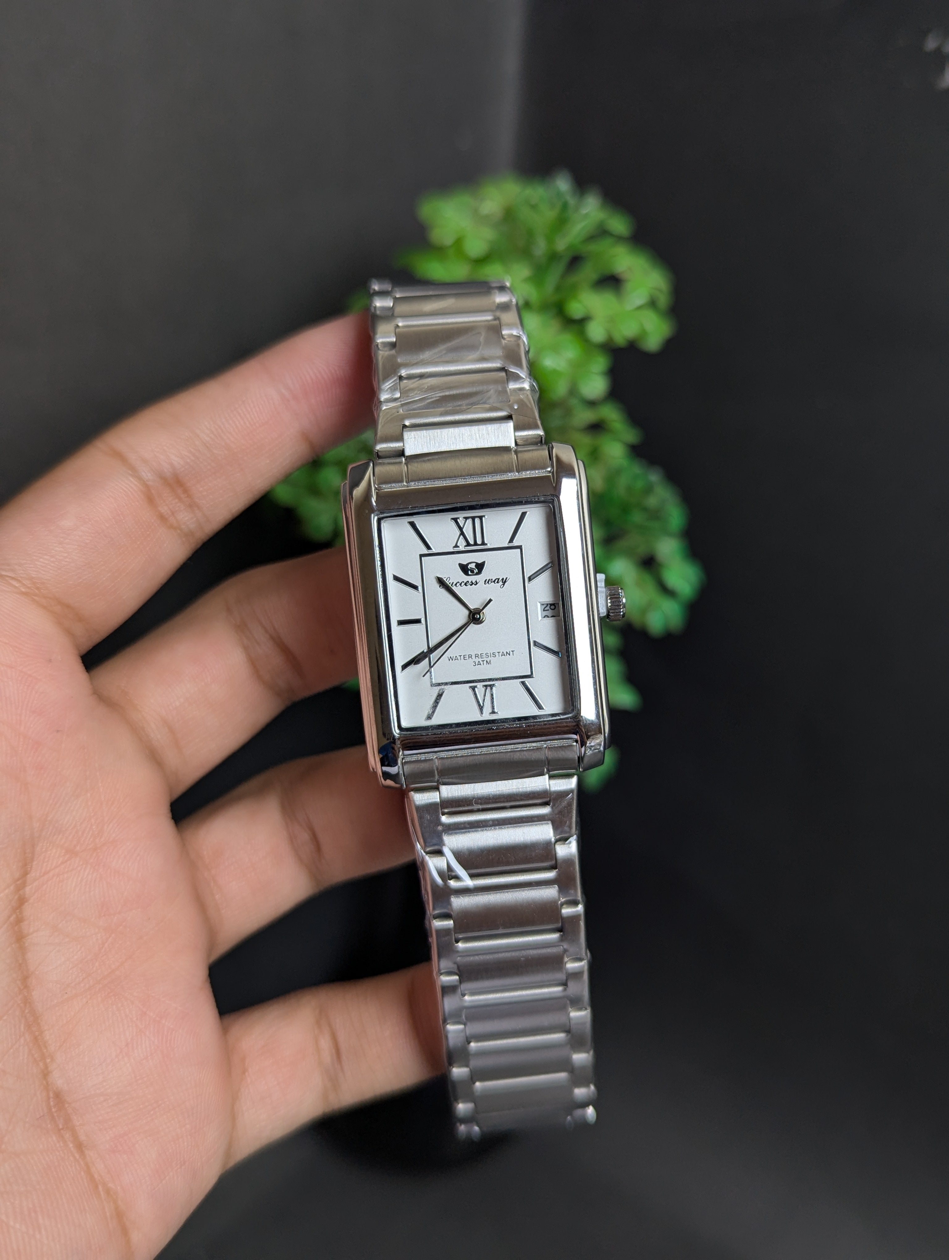 SUCCESS WAY|PLATINUM PRESTIGE RECTANGLE WATCH