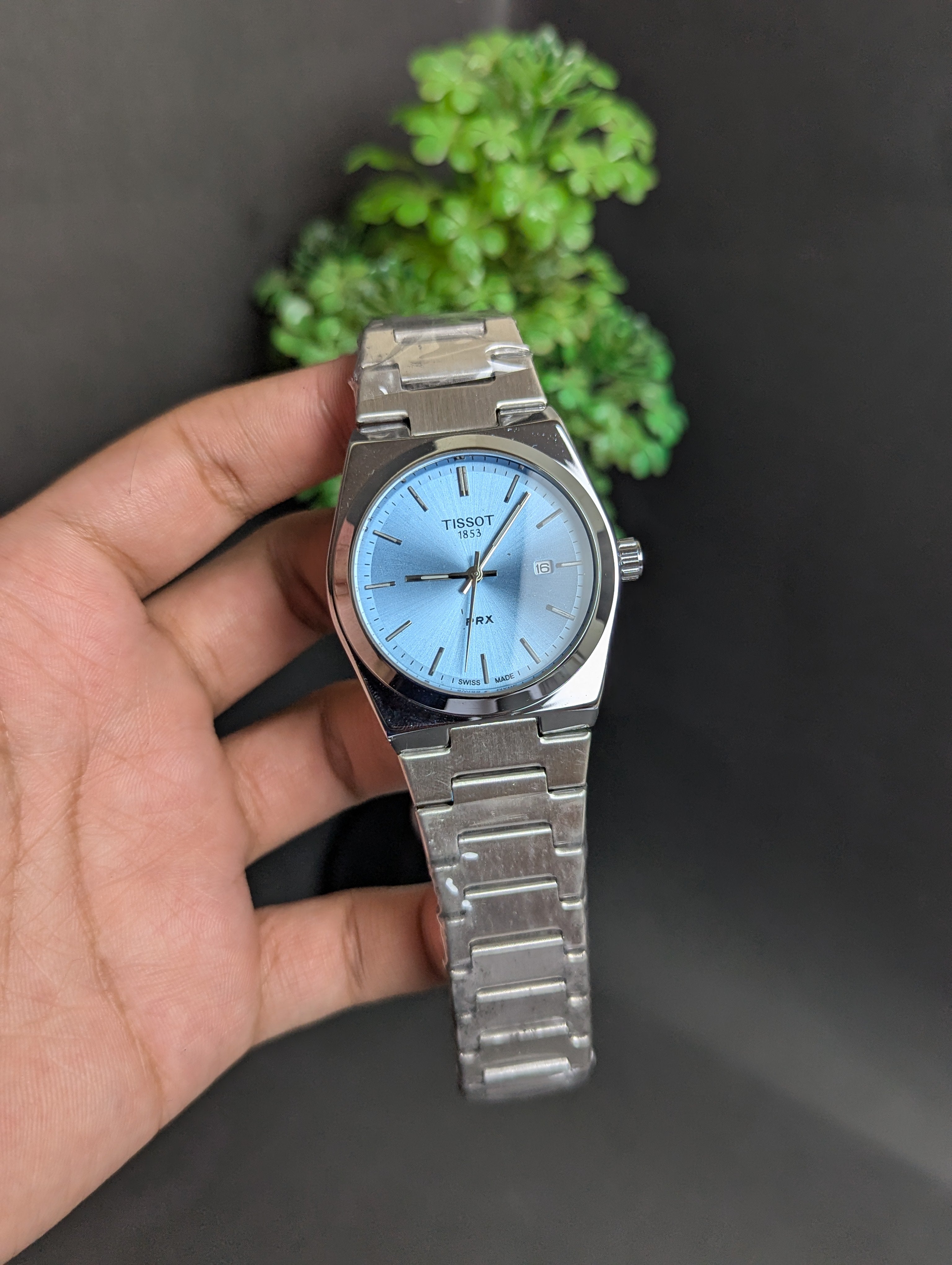 TISSOT PRX BLUE STEEL WATCH